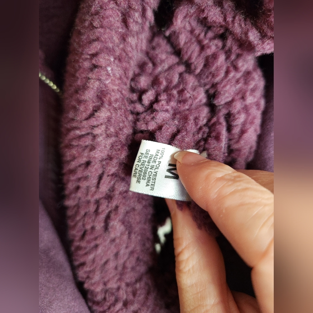 NWT Madden Girl Faux Shearling Moto Vest - Plum, Sugar Beat, Size Medium - Picture 6 of 7